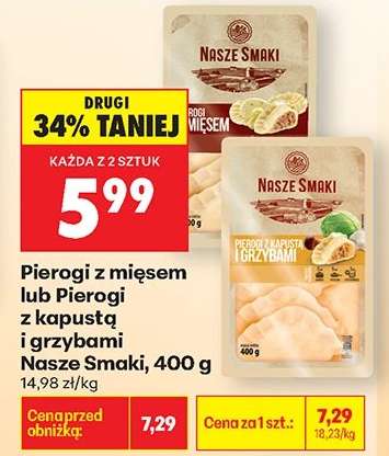 Pierogi z mięsem lub Pierogi z kapustą i grzybami Nasze Smaki, 400 g