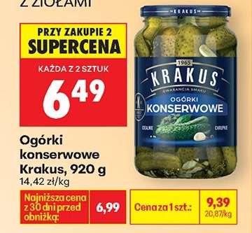 Ogórki konserwowe Krakus, 920 g