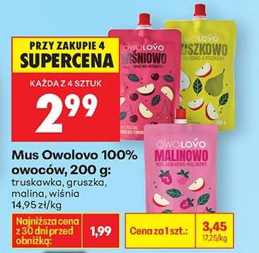 Mus Owolovo 100 % owoców , 200 g