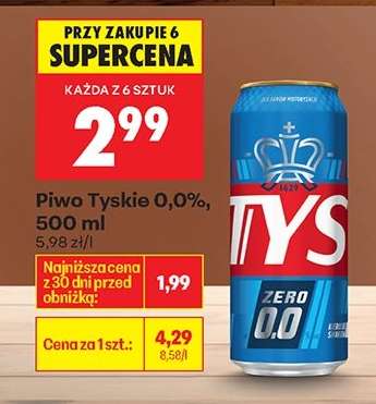 Piwo Tyskie 0,0%, 500 ml