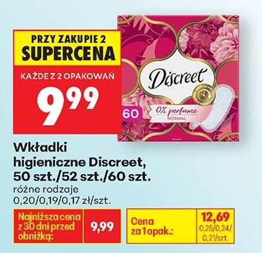 Wkładki higieniczne Discreet, 50 szt./52 szt./60 szt.