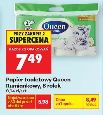 Papier toaletowy Queen Rumiankowy , 8 rolek