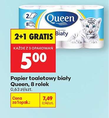 PAPIER TOALETOWY BIAŁY QUEEN 8 ROLEK