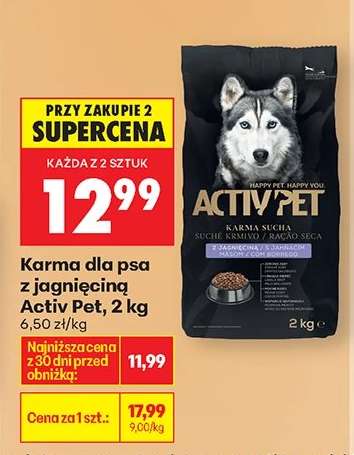Karma dla psa z jagnięciną Activ Pet 2 kg
