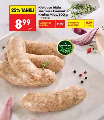 Kiełbasa biała surowa z tymiankiem Kraina Mięs, 500 g
