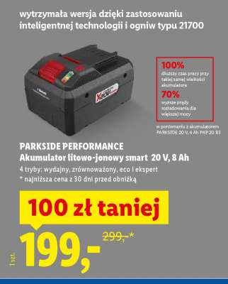 PARKSIDE PERFORMANCE Akumulator litowo-jonowy smart 20 V, 8 Ah