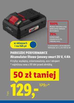 PARKSIDE PERFORMANCE Akumulator litowo-jonowy smart 20 V, 4 Ah