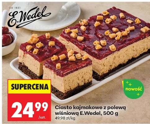 Ciasto kajmakowe z polewą wiśniową E.Wedel, 500 g