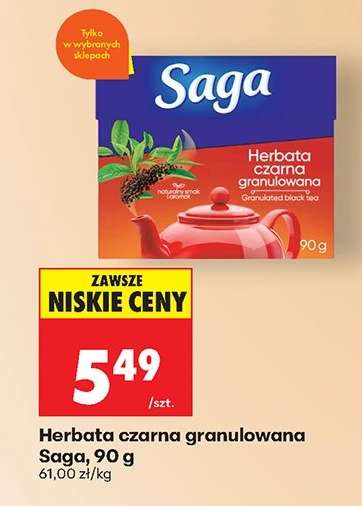 Herbata czarna granulowana Saga, 90 g