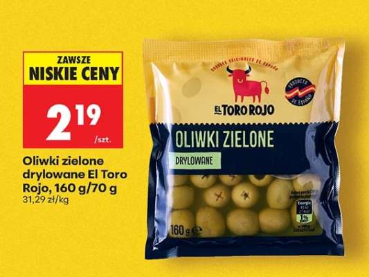 Oliwki zielone drylowane El Toro Rojo, 160 g/70 g