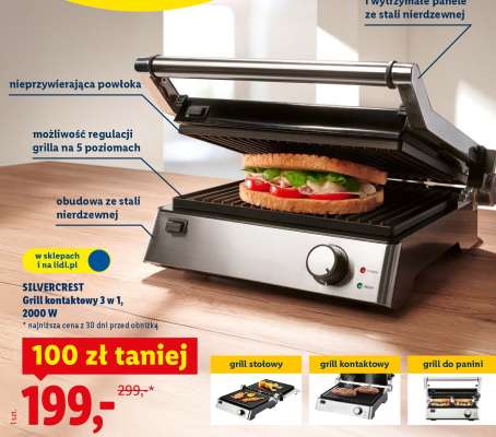 SILVERCREST Grill kontaktowy 3 w 1, 2000 W