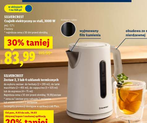 SILVERCREST Czajnik elektryczny ze stali, 3000 W