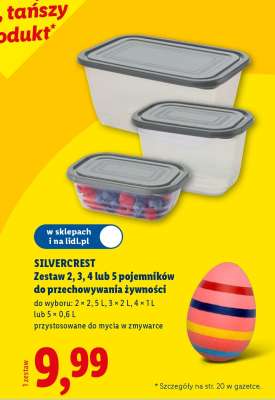 SILVERCREST Zestaw 2, 3, 4 lub 5 pojemników do przechowywania żywności
