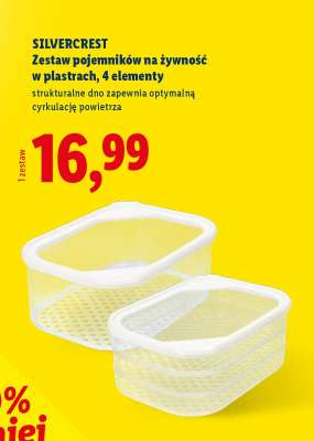 SilverCrest Zestaw pojemników na żywność w plastrach, 4 elementy
