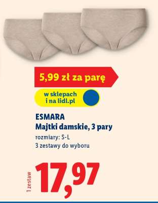 ESMARA Majtki damskie, 3 pary