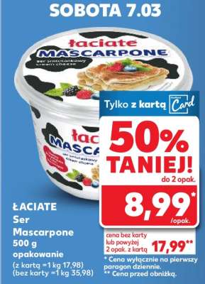 ŁACIATE Ser Mascarpone 500 g opakowanie