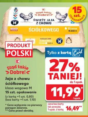 Jaja z chowu ściółkowego klasa wagowa M 15 szt. opakowanie