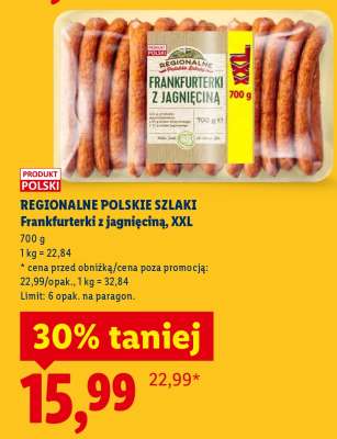 REGIONALNE POLSKIE SZLAKI Frankfurterki z jagnięciną, XXL
