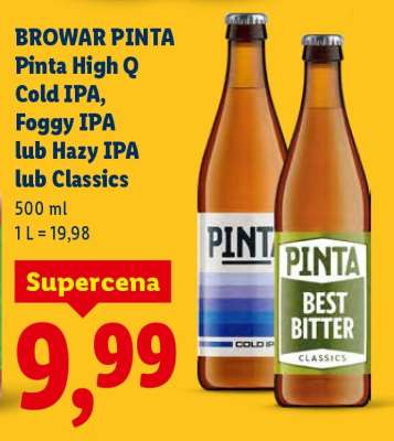 BROWAR PINTA Pinta High Q Cold IPA, Foggy IPA lub Hazy IPA lub Classics
