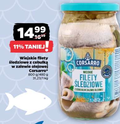 Wiejskie filety śledziowe z cebulką w zalewie olejowej Corsarro