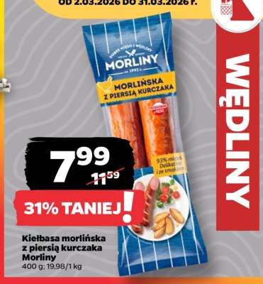 Kiełbasa morlińska z piersią kurczaka Morliny