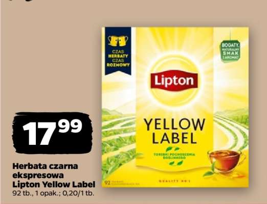 Herbata czarna ekspresowa Lipton Yellow Label