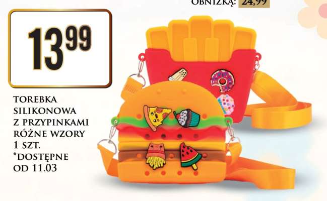 TOREBKA SILIKONOWA Z PRZYPINKAMI RÓŻNE WZORY