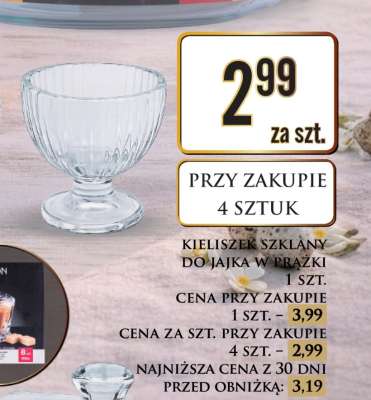 KIELISZEK SZKLANY DO JAJKA W PRĄŻKI