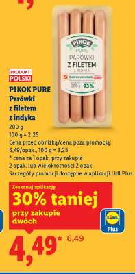 PIKOK PURE Parówki z filetem z indyka
