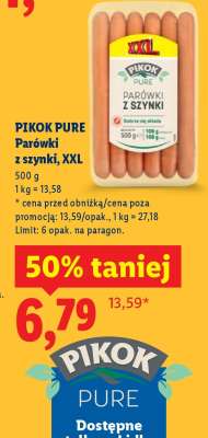 PIKOK PURE Parówki z szynki, XXL