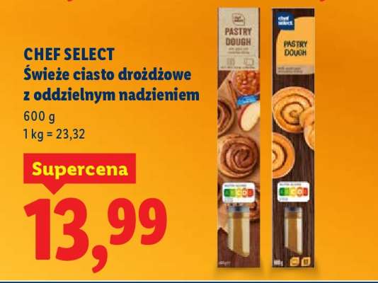 Chef Select Świeże ciasto drożdżowe z oddzielnym nadzieniem