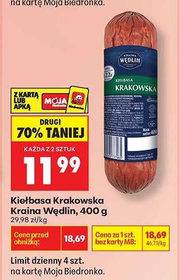 Kiełbasa Krakowska Kraina Wędlin 400 g