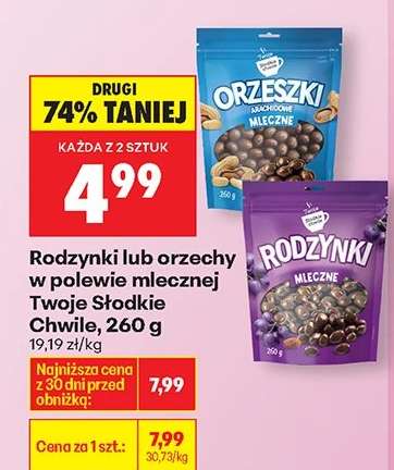 Rodzynki lub orzechy w polewie mlecznej Twoje Słodkie Chwile, 260 g