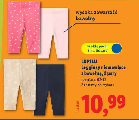 LUPILU Legginsy niemowlęce z bawełną, 2 pary