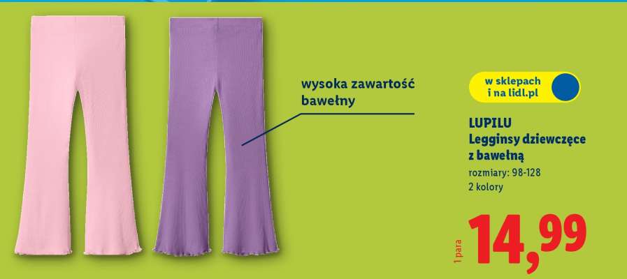 LUPILU Legginsy dziewczęce z bawełną