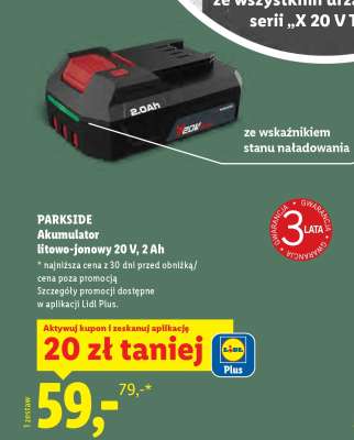 PARKSIDE Akumulator litowo-jonowy 20 V, 2 Ah