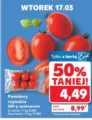 Pomidory rzymskie 500 g opakowanie
