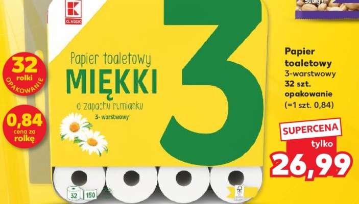 Papier toaletowy 3-warstwowy 32 szt. opakowanie