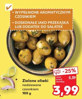 Zielone oliwki nadziewane czosnkiem 100 g