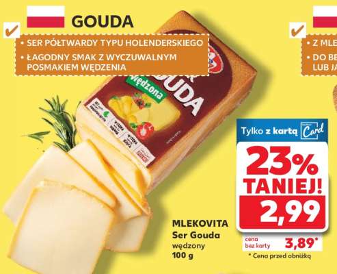MLEKOVITA Ser Gouda wędzony 100 g