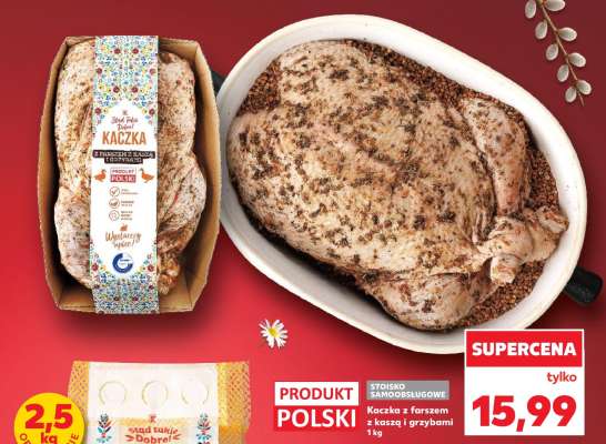 Kaczka z farszem z kaszą i grzybami