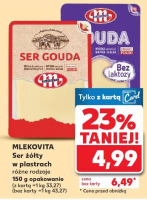 MLEKOVITA Ser żółty w plastrach różne rodzaje