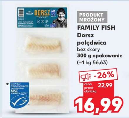 FAMILY FISH Dorsz polędwica bez skóry
