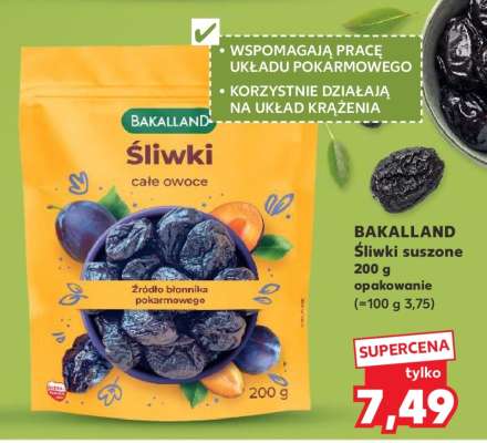 BAKALLAND Śliwki suszone 200 g opakowanie