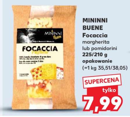 MININNI BUENE Focaccia margherita lub pomodorini