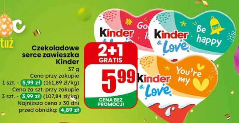 Czekoladowe serce zawieszka Kinder