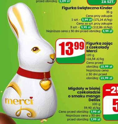 Figurka zając z czekolady Merci