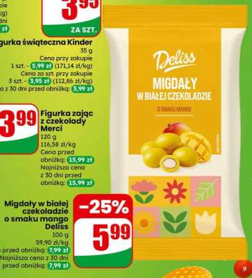 Migdały w białej czekoladzie o smaku mango Deliss