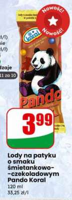 Lody na patyku o smaku śmietankowo-czekoladowym Pando Koral