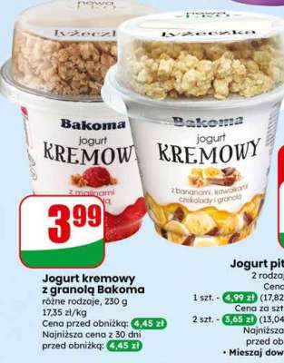 Jogurt kremowy z granolą BAKOMA